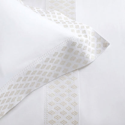 Jogo de Cama Buddemeyer Luxus Prisma Cetim 400 Fios Queen Branco